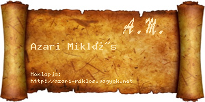 Azari Miklós névjegykártya
