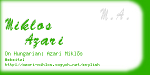 miklos azari business card